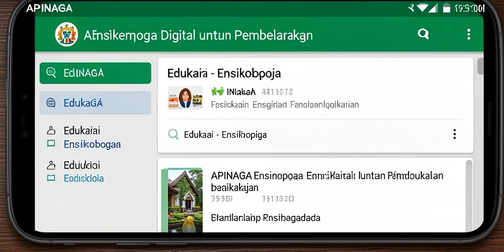 Tampilan antarmuka APINAGA yang menarik dan informatif.