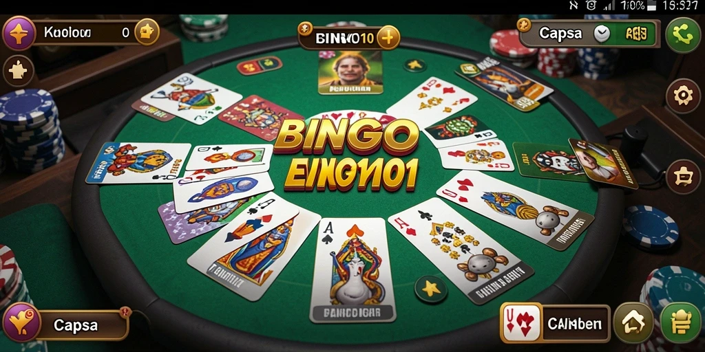 Antarmuka permainan Capsa yang modern dan menarik di BINGO101.