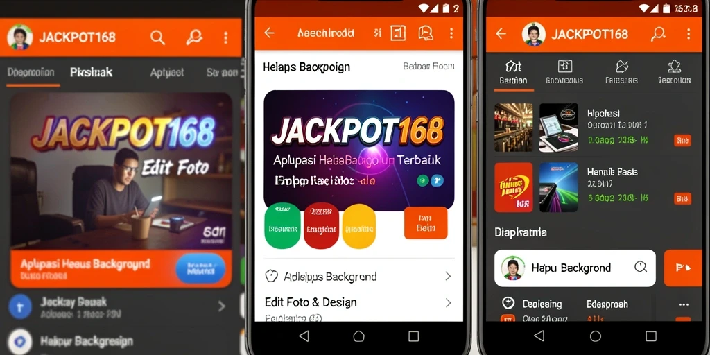 Tampilan antarmuka utama aplikasi Hapus Background JACKPOT168.