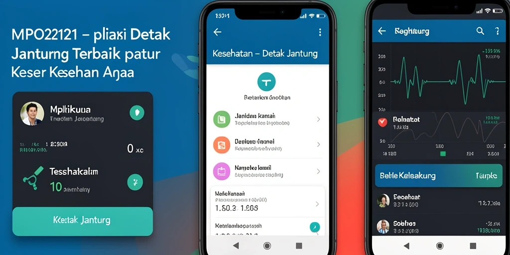Antarmuka aplikasi MPO2121 menampilkan grafik detak jantung yang informatif.