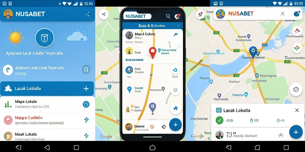 Antarmuka NUSABET dengan fitur lacak lokasi yang jelas dan informatif.