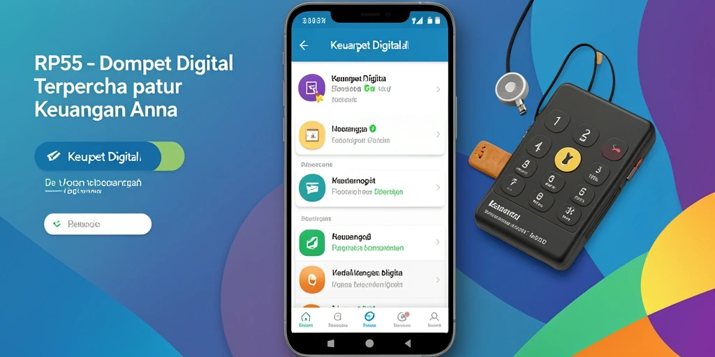 Antarmuka RP55 yang rapi dan mudah digunakan untuk transaksi Dompet Digital.