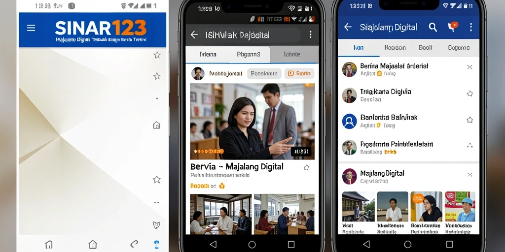 Tampilan antarmuka aplikasi Majalah Digital SINAR123 yang modern dan menarik.