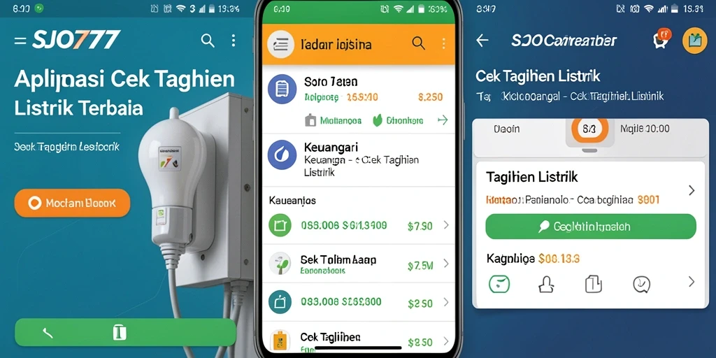 Antarmuka aplikasi SJO777 untuk pengecekan tagihan listrik.